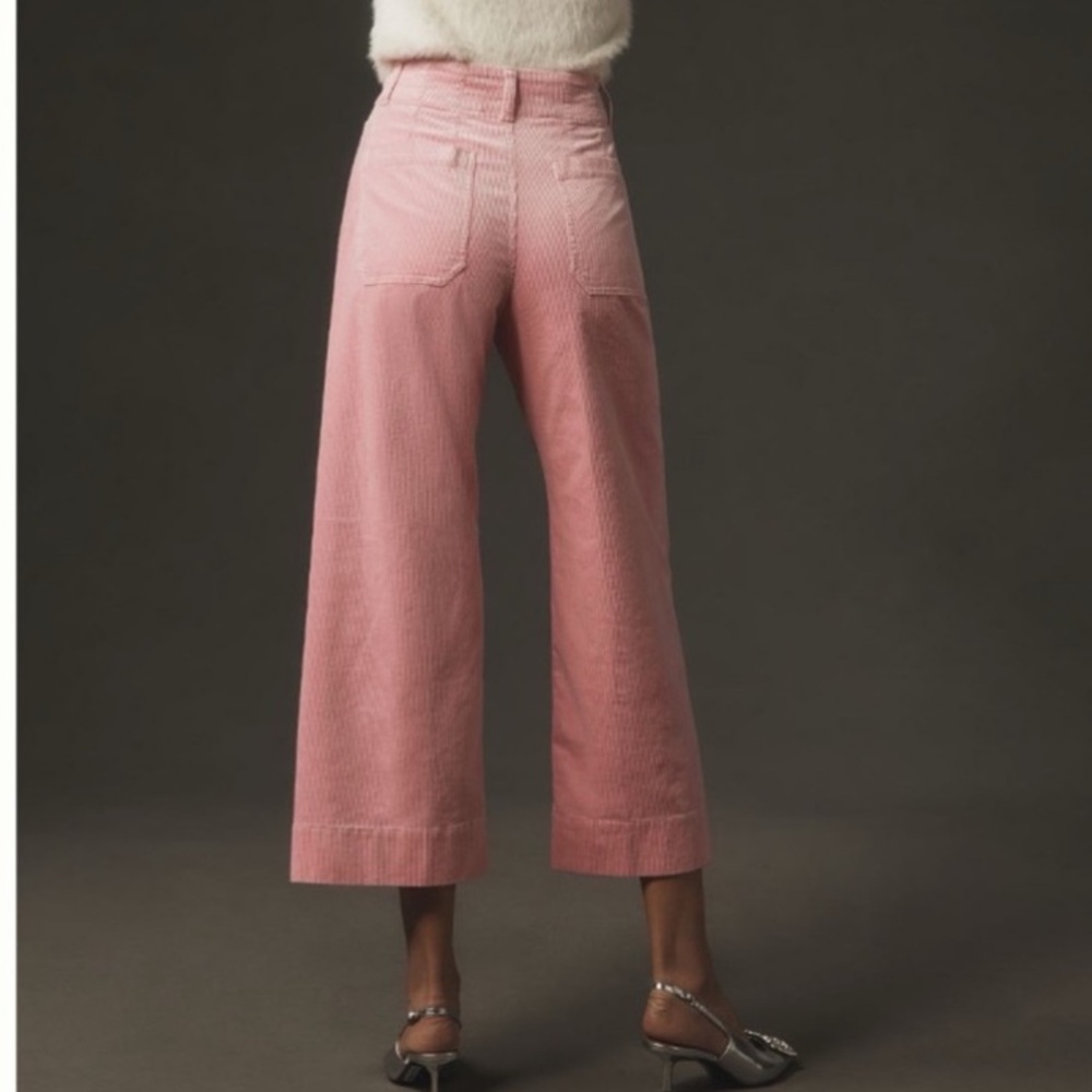 NWT Anthropologie Maeve The Colette Cropped Wide-Leg Corduroy Pants - Picture 4 of 14